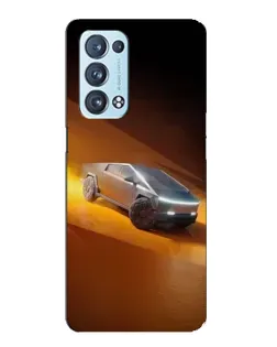 Чехол для OPPO Reno6 Pro Plus 5G с картинкой «Cybertruck в пустыне»