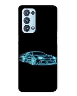 Чехол для OPPO Reno6 Pro Plus 5G с картинкой «Неоновый контур Lamborghini»