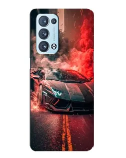 Чехол для OPPO Reno6 Pro Plus 5G с картинкой «Lamborghini красный дым»