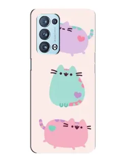 Чехол для OPPO Reno6 Pro Plus 5G с картинкой «Pusheen трио»