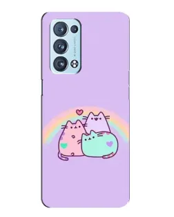 Чехол для OPPO Reno6 Pro Plus 5G с картинкой «Радужные Пушины»