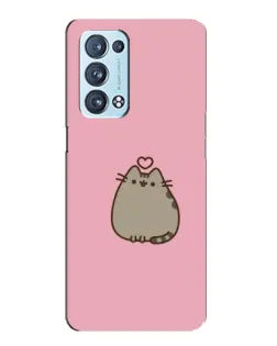Чехол для OPPO Reno6 Pro Plus 5G с картинкой «Pusheen сердце»