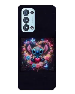 Чохол для OPPO Reno6 Pro Plus 5G з картинкою «Stitch у квітах»