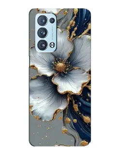 Чехол для OPPO Reno6 Pro Plus 5G с картинкой «Белый цветок и золотой флюид» Чехол для OPPO Reno6 Pro Plus 5G с картинкой «Белый цветок и золотой флюид»