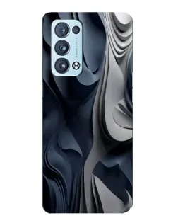 Чехол для OPPO Reno6 Pro Plus 5G с картинкой «Объемные синие складки»