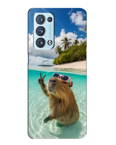 Чехол для OPPO Reno6 Pro Plus 5G с картинкой «Капибара на море»