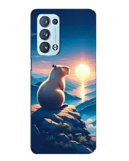 Чехол для OPPO Reno6 Pro Plus 5G с картинкой «Закат солнца с капибарой»
