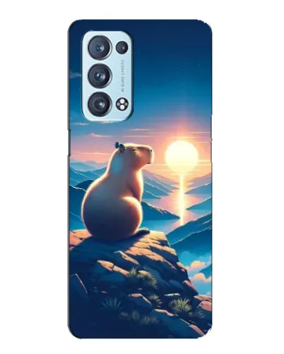 Чехол для OPPO Reno6 Pro Plus 5G с картинкой «Закат солнца с капибарой»