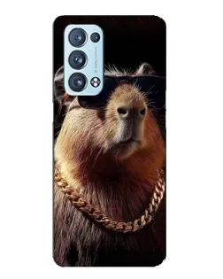 Чехол для OPPO Reno6 Pro Plus 5G с картинкой «Капибара золотая цепь»