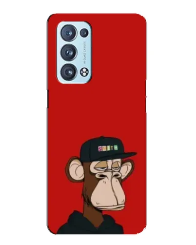 Чехол для OPPO Reno6 Pro 5G с картинкой «Bored Ape — красный фон»