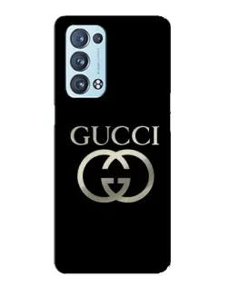 Чехол для OPPO Reno6 Pro 5G с картинкой «Gucci — золото на черном»