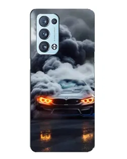 Чехол для OPPO Reno6 Pro 5G с картинкой «BMW в дыму»