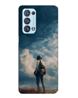 Чехол для OPPO Reno6 Pro 5G с картинкой «Герой PUBG на скале»