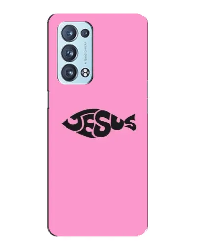 Чехол для OPPO Reno6 Pro 5G с картинкой «Розовый символ  Jesus»