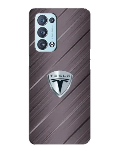 Чехол для OPPO Reno6 Pro 5G с картинкой «Металлическая текстура Tesla»