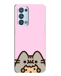 Чехол для OPPO Reno6 Pro 5G с картинкой «Pusheen и печенье» Чехол для OPPO Reno6 Pro 5G с картинкой «Pusheen и печенье»