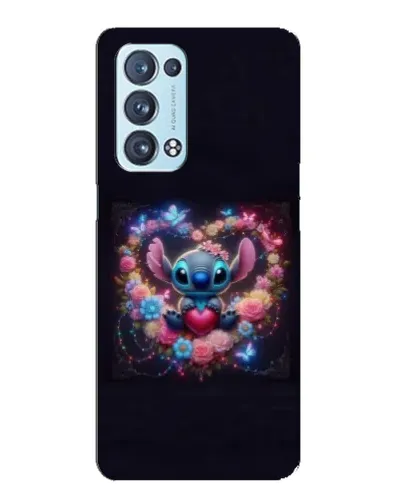 Чехол для OPPO Reno6 Pro 5G с картинкой «Stitch в цветах»