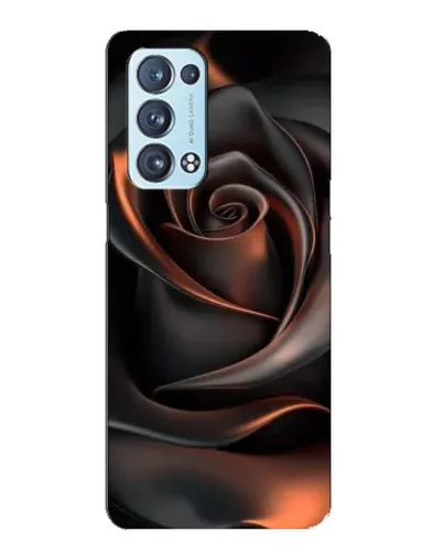 Чехол для OPPO Reno6 Pro 5G с картинкой «Шелковая черная роза»