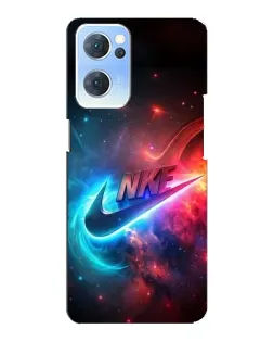 Чехол для OPPO Reno7 5G с картинкой «Огненный логотип Nike»