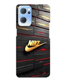 Чехол для OPPO Reno7 5G с картинкой «Золотой Nike на металле»