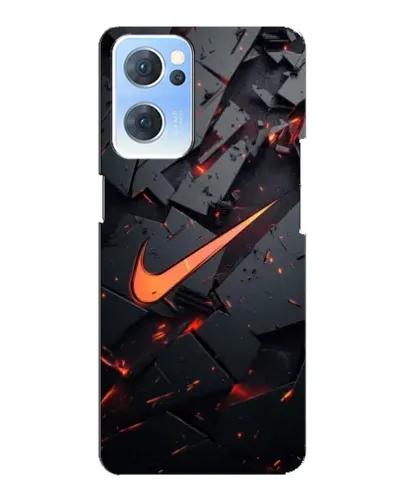 Чехол для OPPO Reno7 5G с картинкой «Nike — эффект разломов»