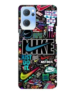Чехол для OPPO Reno7 5G с картинкой «Яркий коллаж Nike»