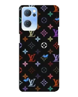Чехол для OPPO Reno7 5G с картинкой «Цветная монограмма LV»