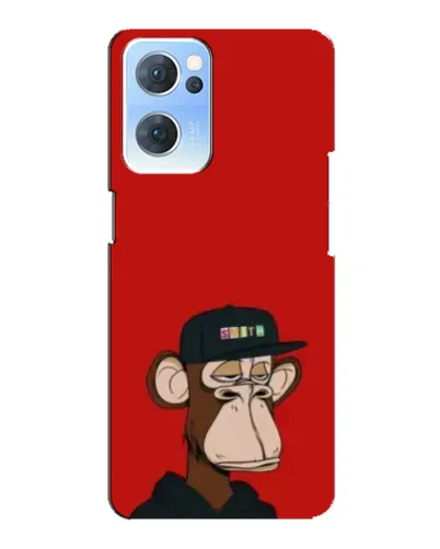 Чехол для OPPO Reno7 5G с картинкой «Bored Ape — красный фон» Чехол для OPPO Reno7 5G с картинкой «Bored Ape — красный фон»