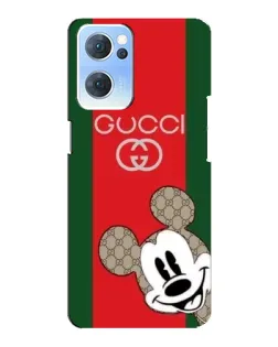 Чехол для OPPO Reno7 5G с картинкой «Gucci — полосы и Микки»