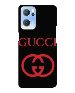 Чехол для OPPO Reno7 5G с картинкой «Gucci — красный логотип»