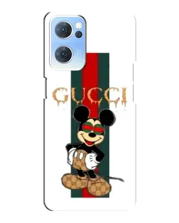 Чехол для OPPO Reno7 5G с картинкой «Микки Маус Gucci — полосы»
