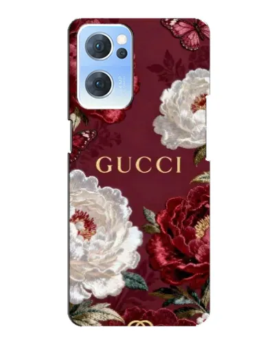 Чехол для OPPO Reno7 5G с картинкой «Gucci — бордовые розы» Чехол для OPPO Reno7 5G с картинкой «Gucci — бордовые розы»
