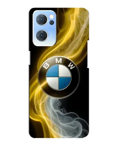 Чехол для OPPO Reno7 5G с картинкой «Золотистый дым BMW»