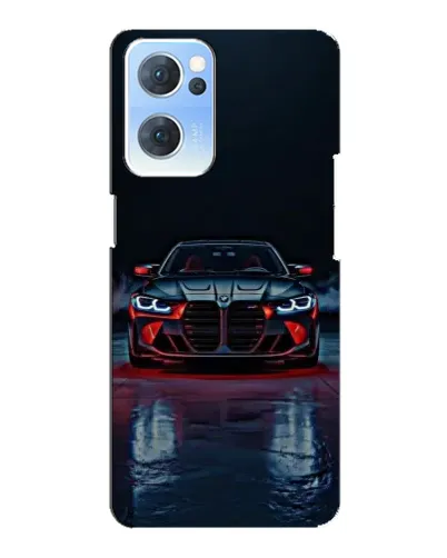 Чехол для OPPO Reno7 5G с картинкой «BMW на мокрой дороге»