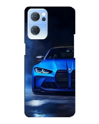 Чехол для OPPO Reno7 5G с картинкой «Голубая BMW M4»
