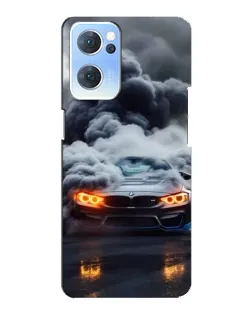 Чехол для OPPO Reno7 5G с картинкой «BMW в дыму»