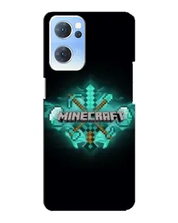 Чехол для OPPO Reno7 5G с картинкой «Minecraft Diamond лого»