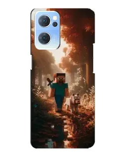 Чехол для OPPO Reno7 5G с картинкой «Стив в лесу»