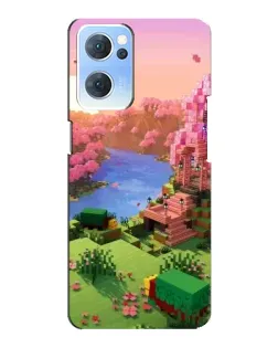 Чехол для OPPO Reno7 5G с картинкой «Розовое дерево Minecraft»
