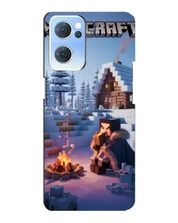 Чехол для OPPO Reno7 5G с картинкой «Зимний Minecraft»
