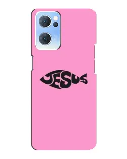 Чехол для OPPO Reno7 5G с картинкой «Розовый символ  Jesus»
