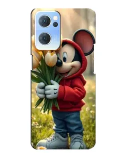 Чехол для OPPO Reno7 5G с картинкой «Микки с тюльпанами»