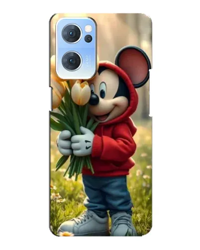 Чехол для OPPO Reno7 5G с картинкой «Микки с тюльпанами» Чехол для OPPO Reno7 5G с картинкой «Микки с тюльпанами»