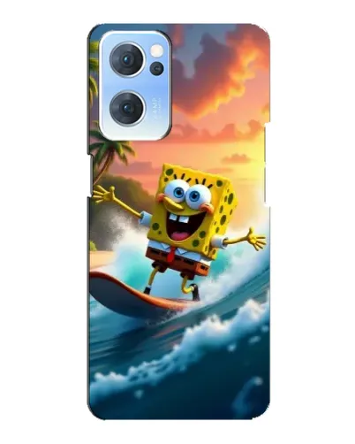 Чехол для OPPO Reno7 5G с картинкой «Губка Боб серфингист»