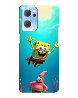 Чехол для OPPO Reno7 5G с картинкой «Спанч Боб под водой»