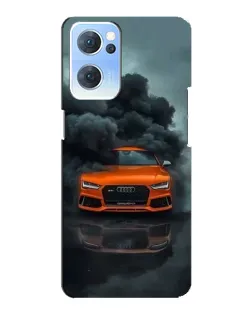 Чехол для OPPO Reno7 5G с картинкой «Audi в облаках дыма»