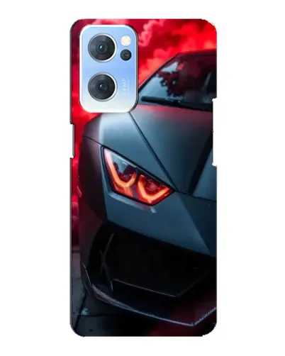 Чехол для OPPO Reno7 5G с картинкой «Lamborghini красное сияние»