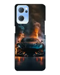 Чехол для OPPO Reno7 5G с картинкой «Lamborghini дымная эстетика»