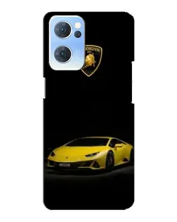 Чехол для OPPO Reno7 5G с картинкой «Lamborghini желтый акцент»