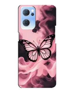 Чехол для OPPO Reno7 5G с картинкой «Бабочка в дыму»